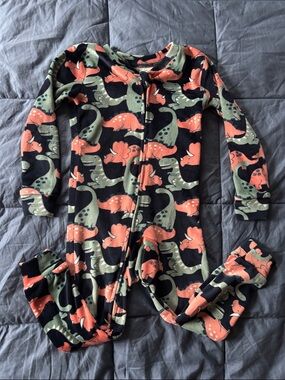 Mick Mack Microfleece Toddler Dinosaur Print Zip Footless Pajama